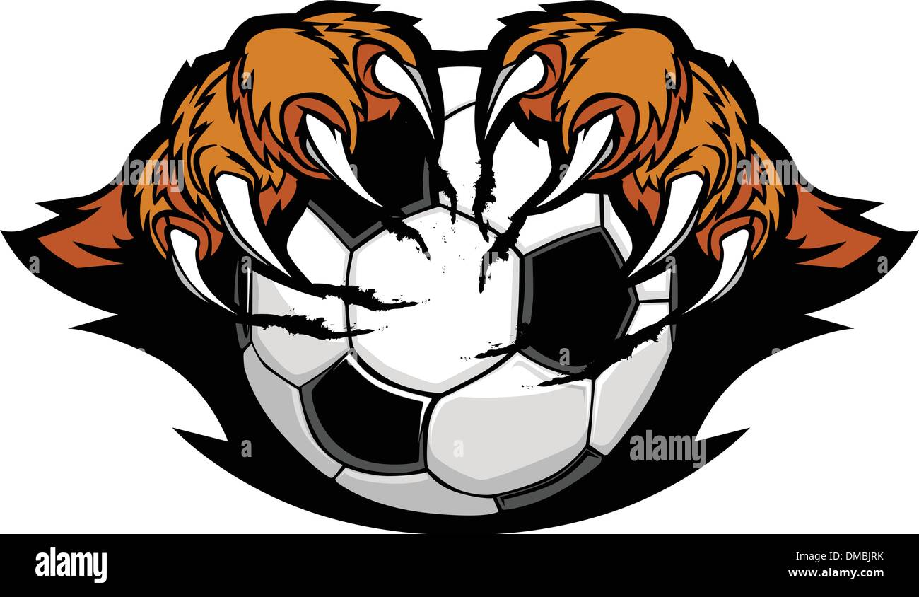 Soccer Ball With Tiger Claws Vector Image Stock Vector Image Art Alamy