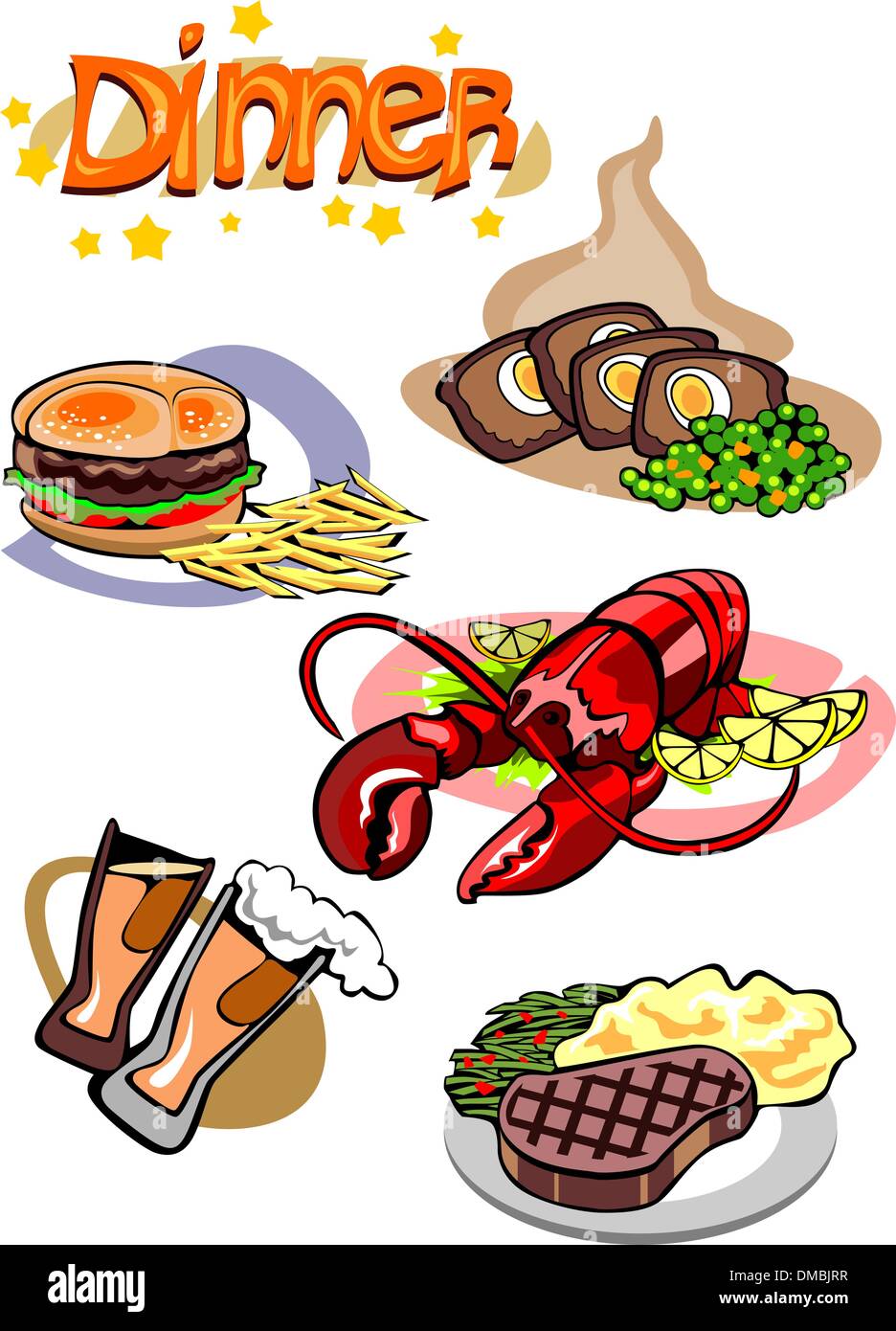 Dinner Menu Pictures Stock Vector