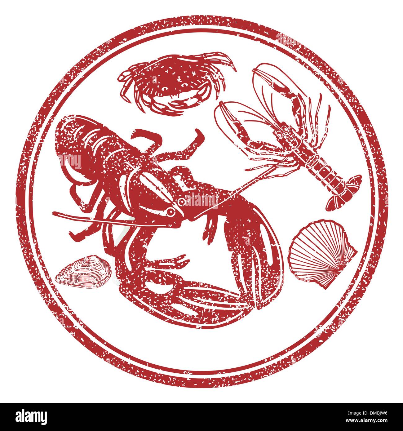 Seafood characters Stock Vector