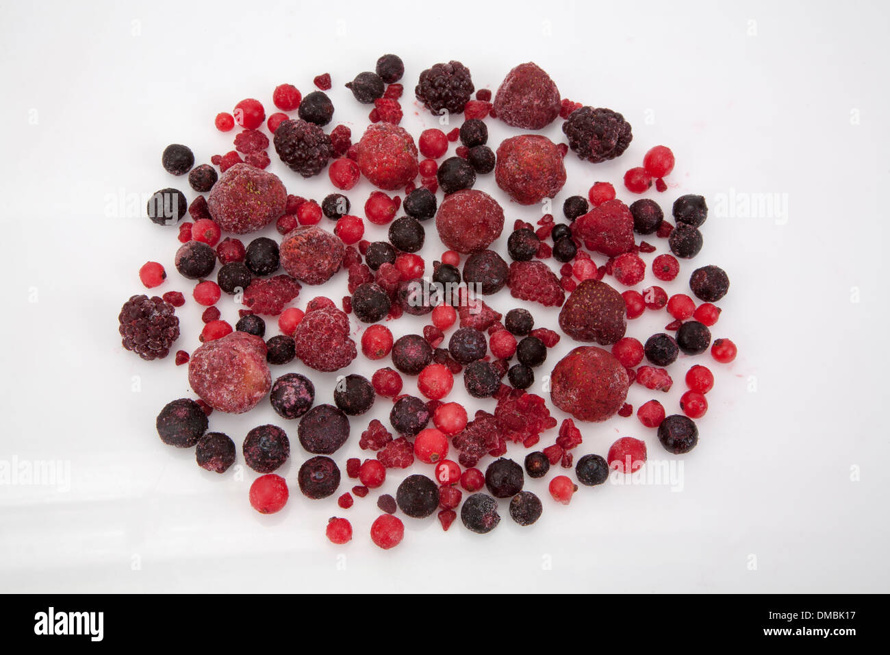 Frozen peas beans lettuce cabbage products laid on ice to be showcased