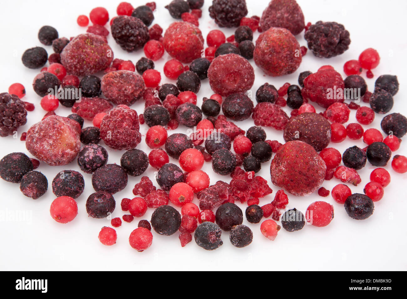 Frozen peas beans lettuce cabbage products laid on ice to be showcased