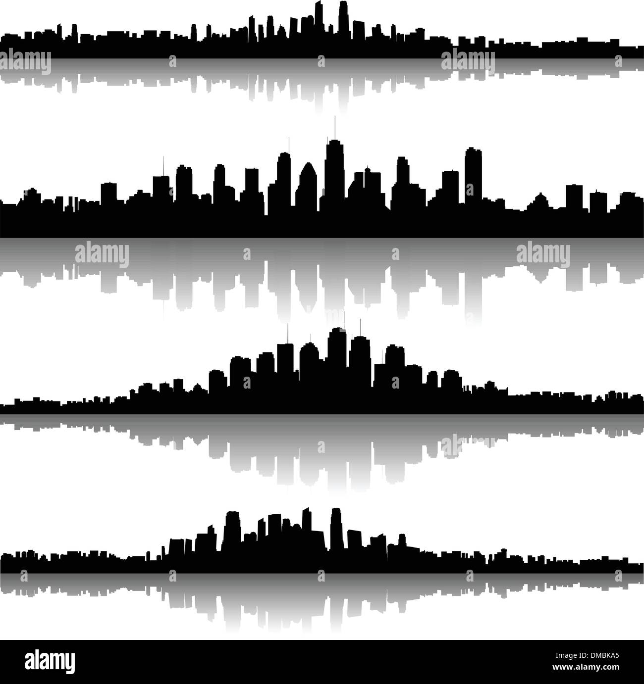 Cityscapes silhouettes background Stock Vector
