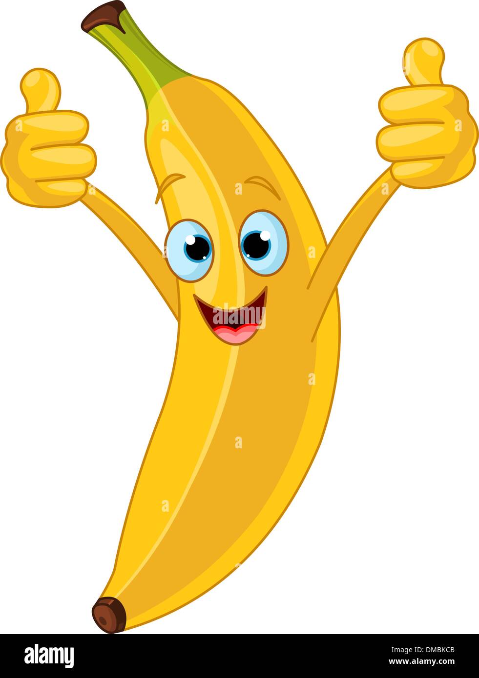 Cheerful Cartoon Banana character Stock Vector