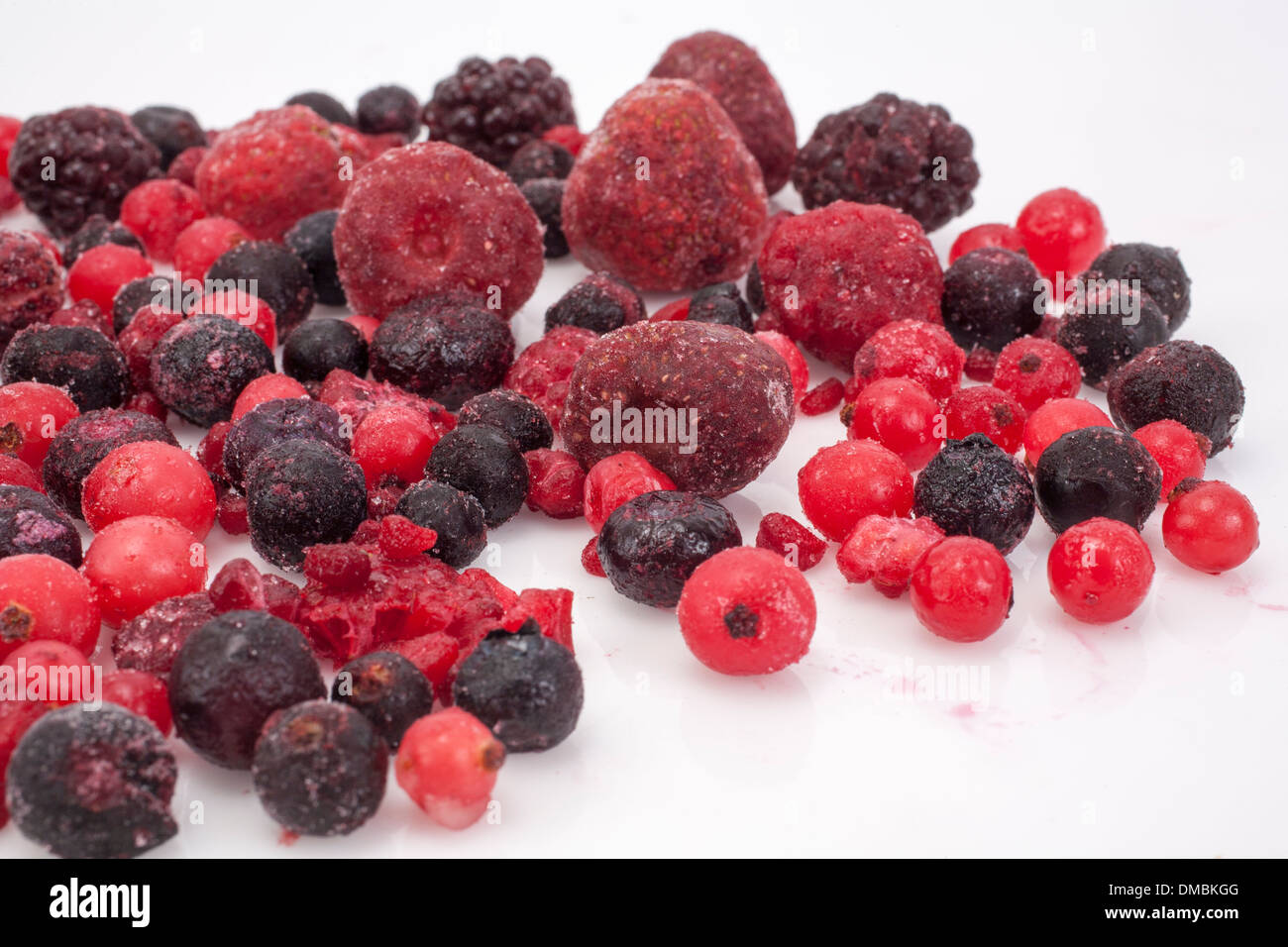 Frozen peas beans lettuce cabbage products laid on ice to be showcased