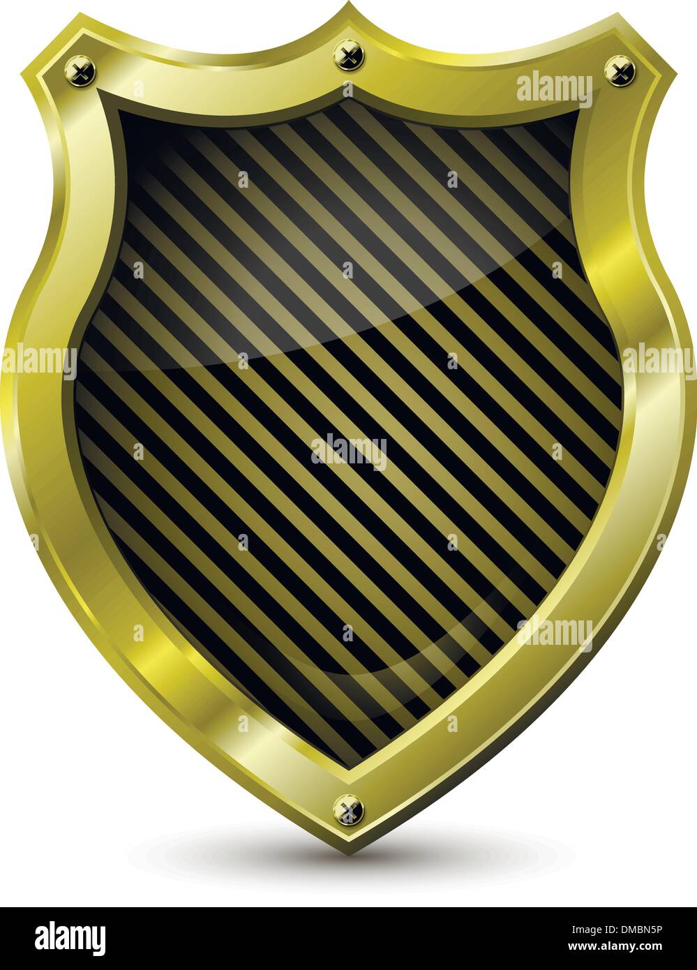 Gold shield emblem icon golden Stock Vector Images - Alamy