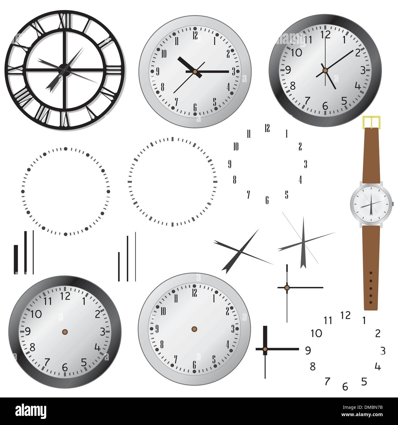Set of clocks Stock Vector Image & Art Alamy