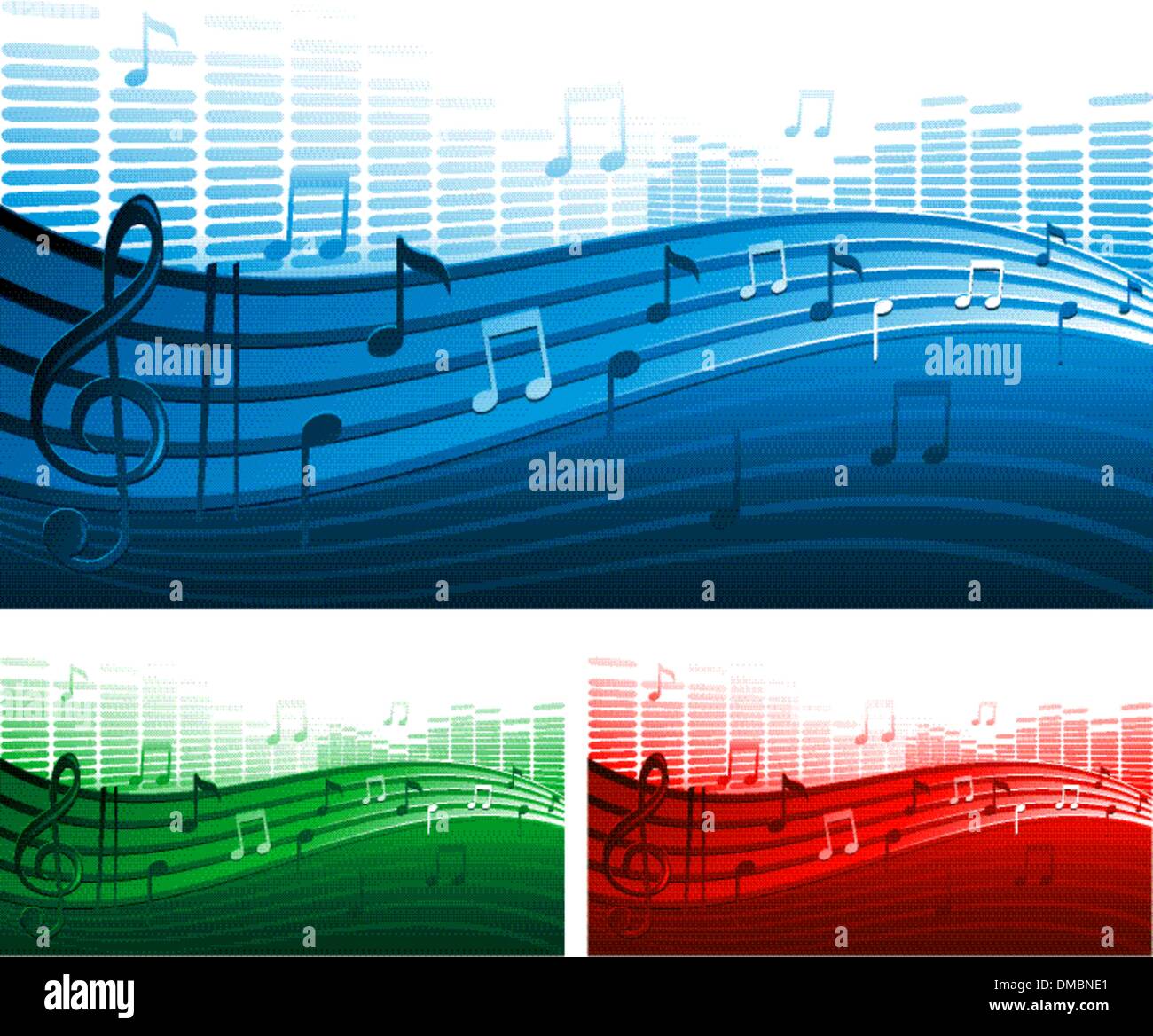 Music notes on staves Stock Vector Image &amp; Art - Alamy