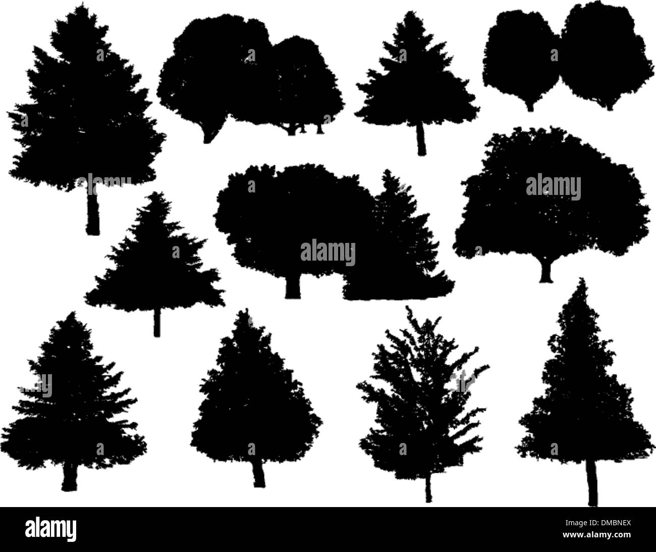 Tree silhouettes collection set Stock Vector Image & Art - Alamy
