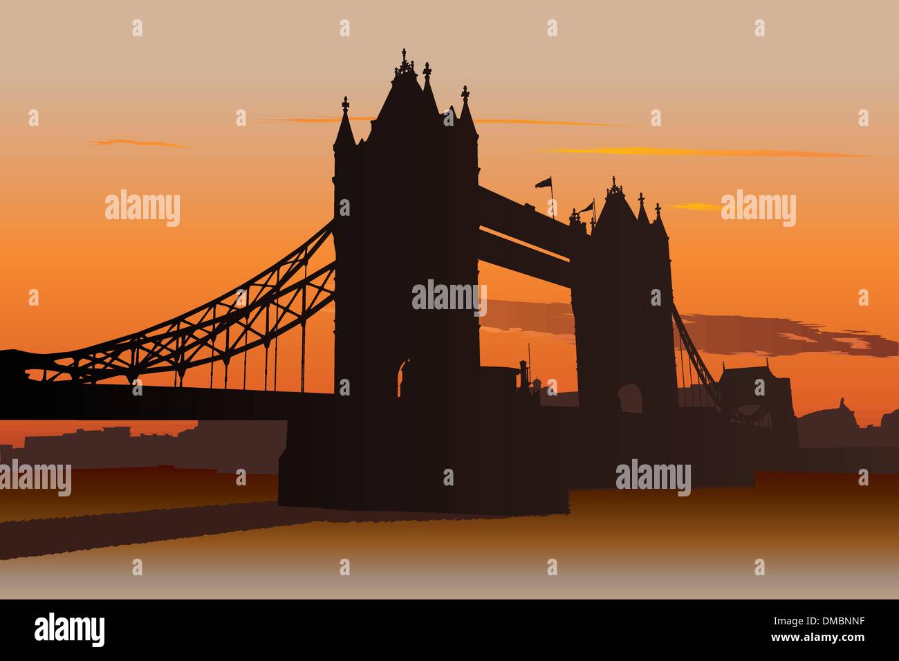 Tower Bridge in London, UK Stock Vector