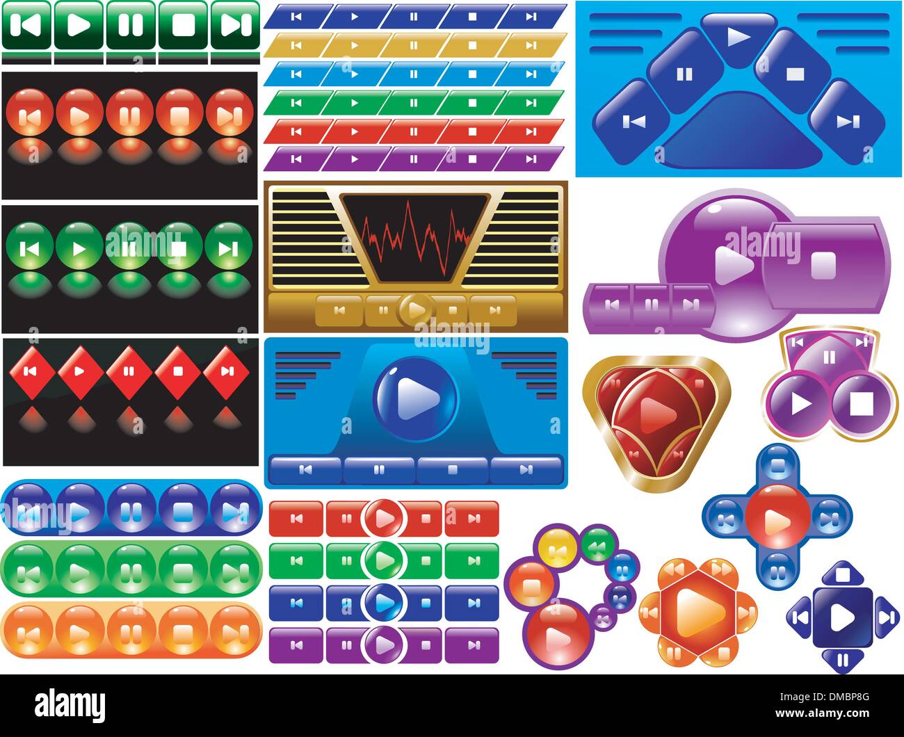 set of the colored media bars Stock Vector
