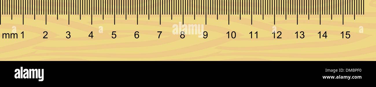 Illustration of wooden ruler Stock Vector