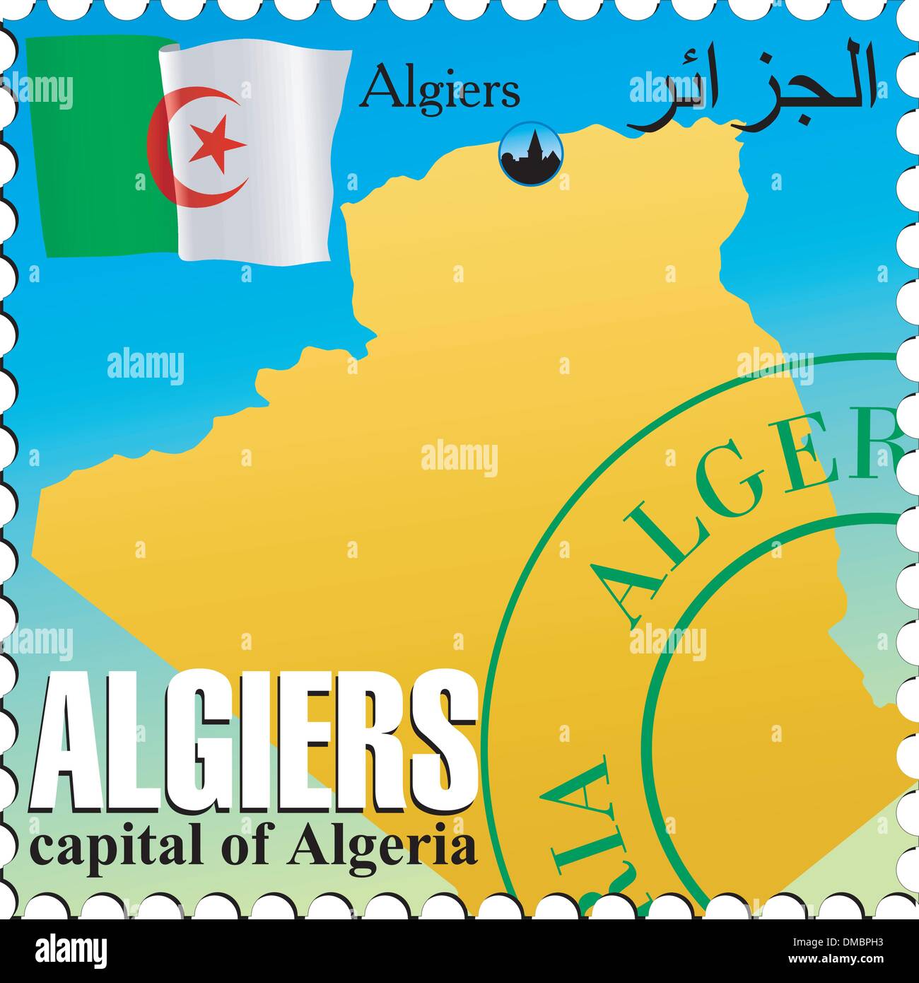Algiers - capital of Algeria Stock Vector