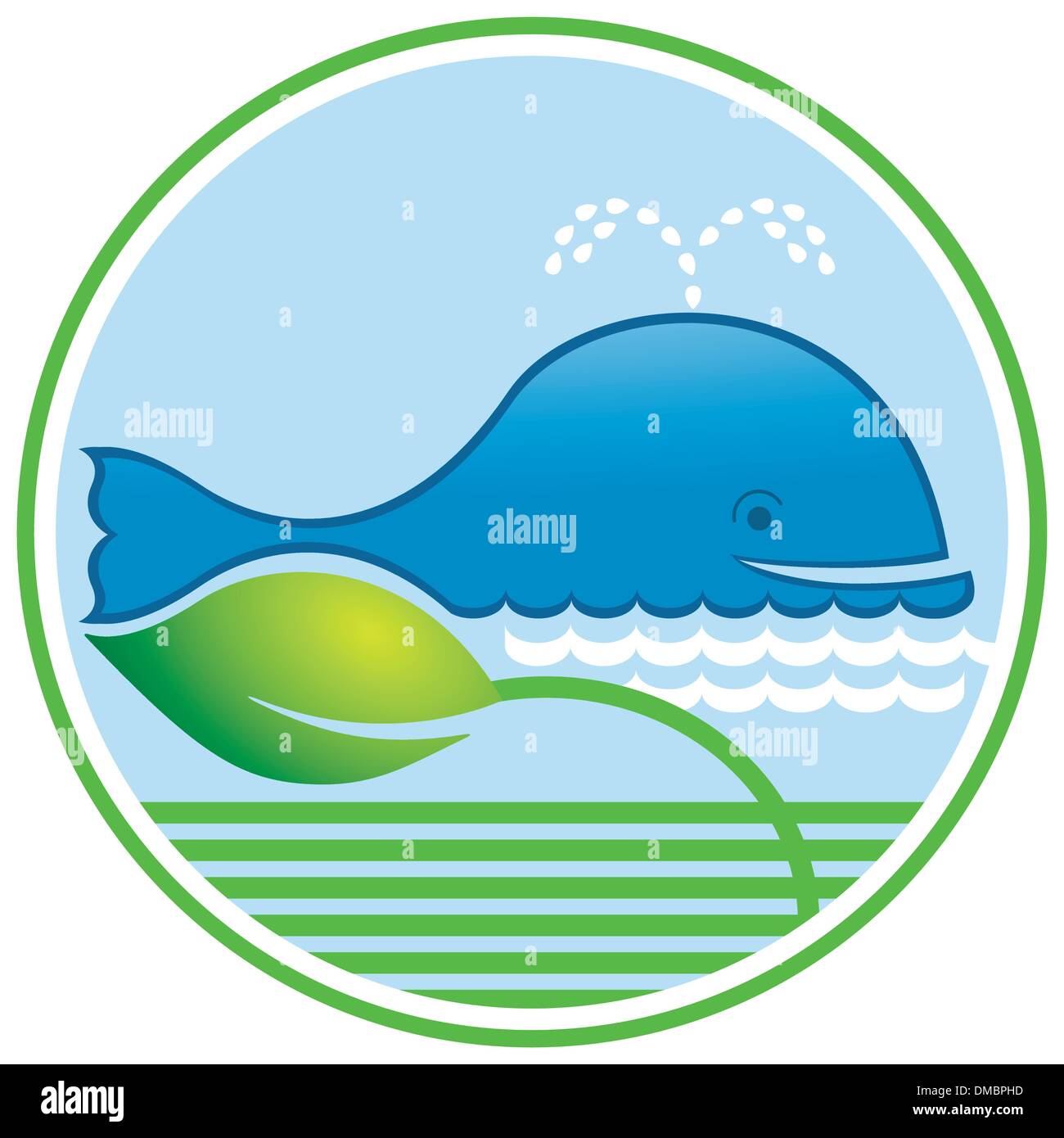 Whale and environmental Stock Vector