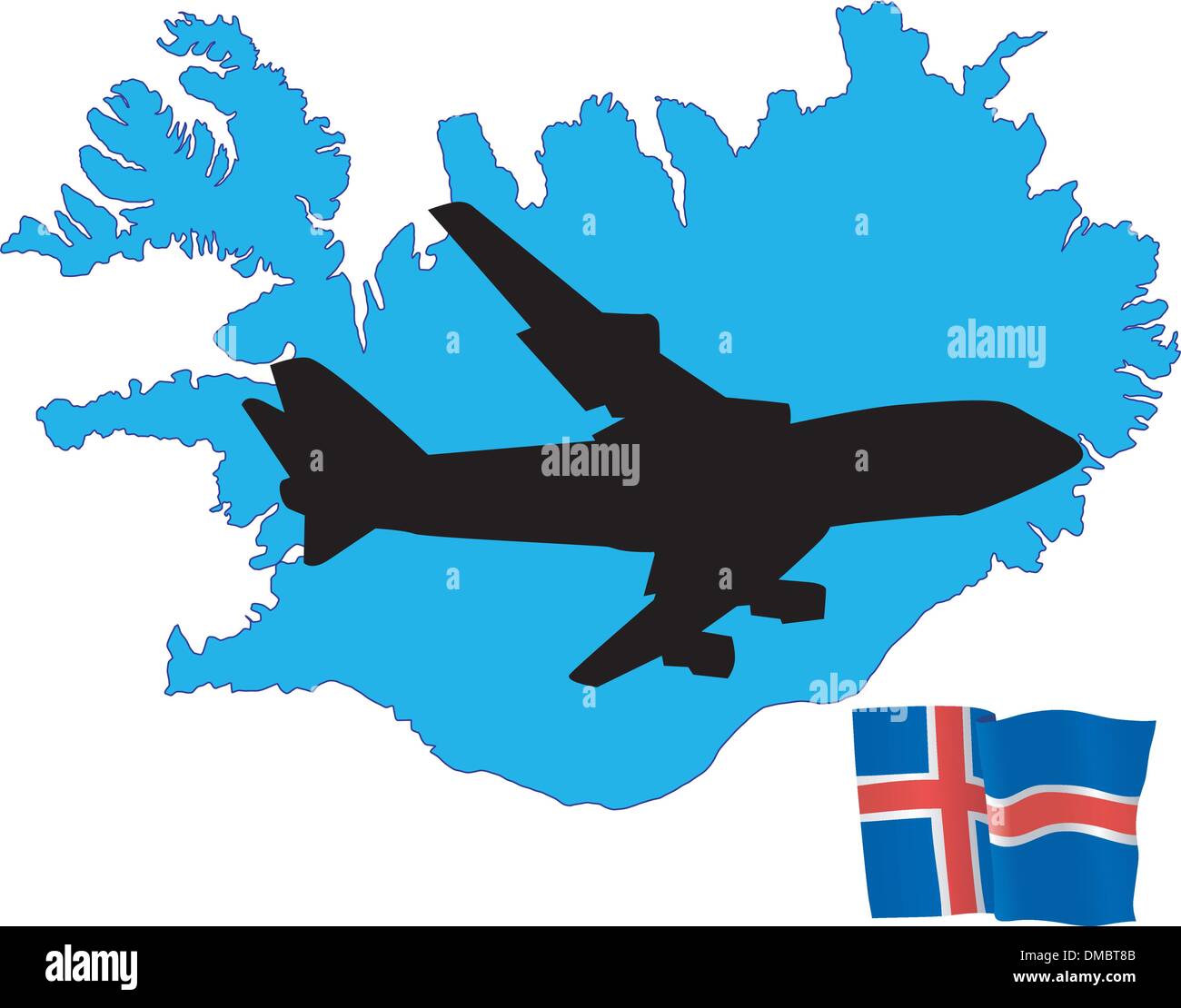 fly me to the Iceland Stock Vector