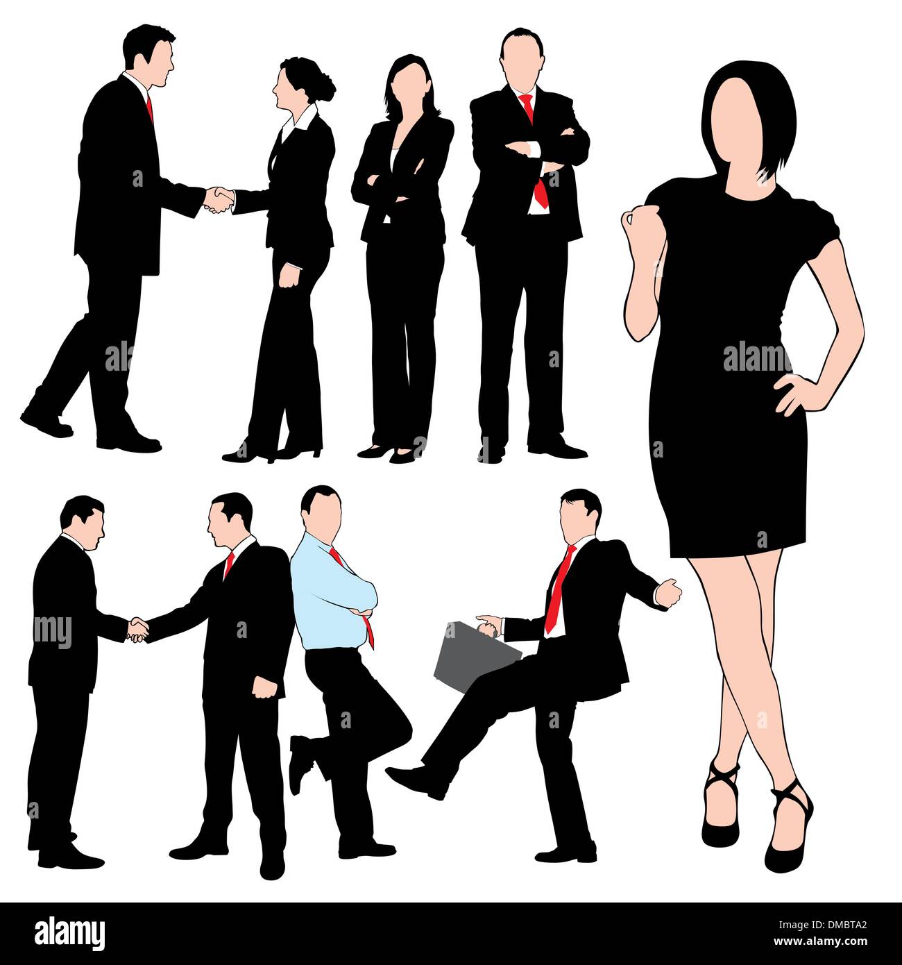 Business People Silhouettes Set isolated on white background Stock ...