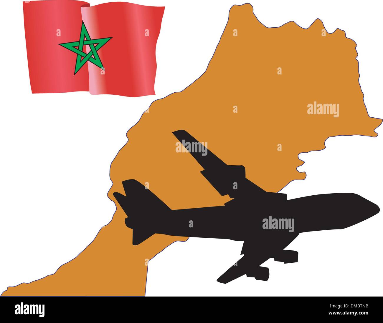 fly me to the Morocco Stock Vector
