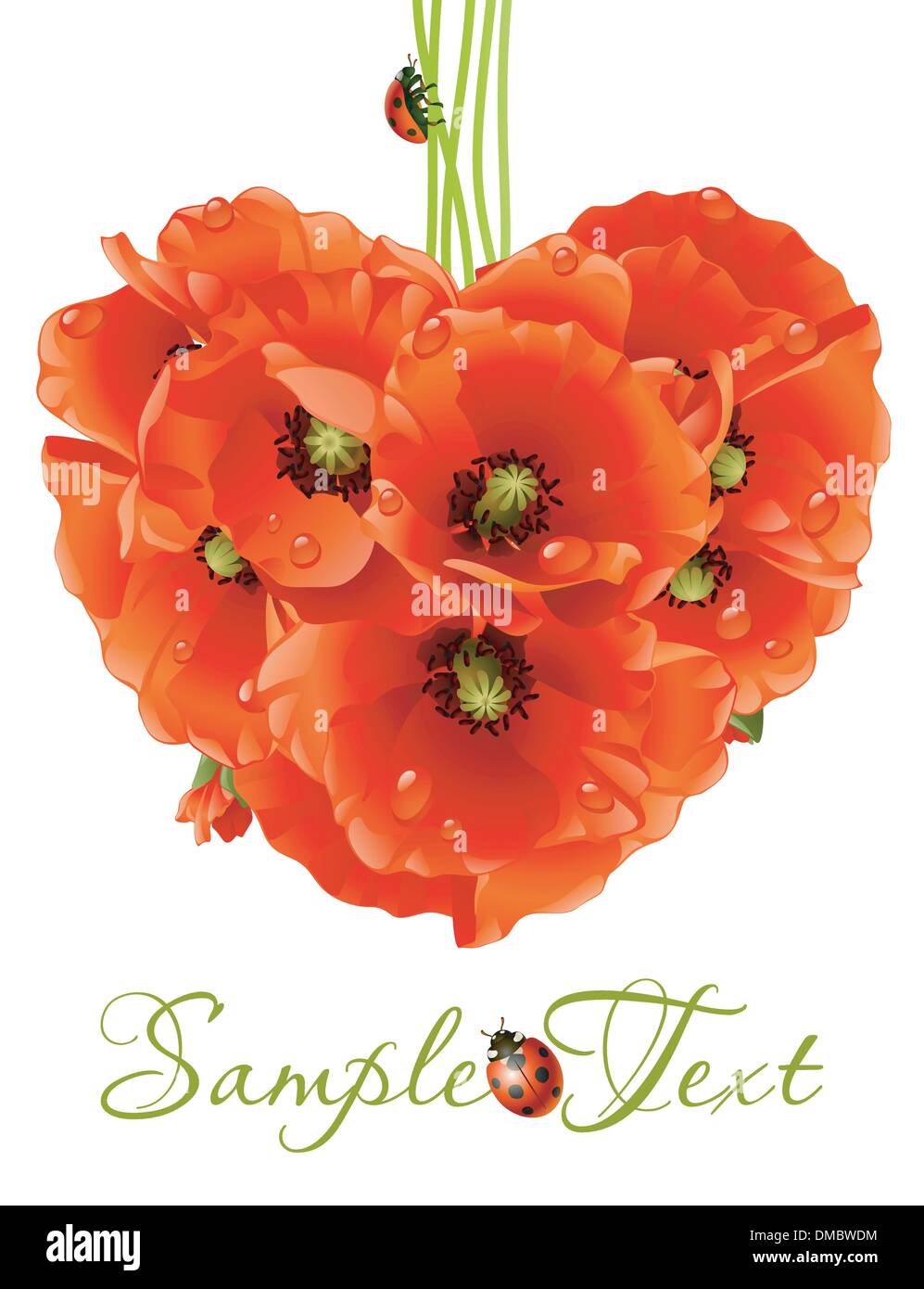 Floral love card (poppy heart Stock Vector Image & Art - Alamy