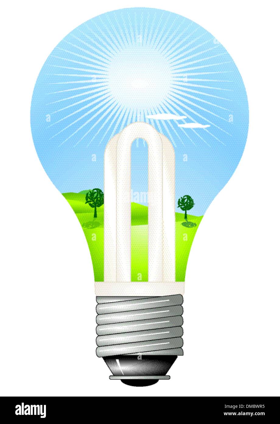 Energy-Saving Lamp Stock Vector