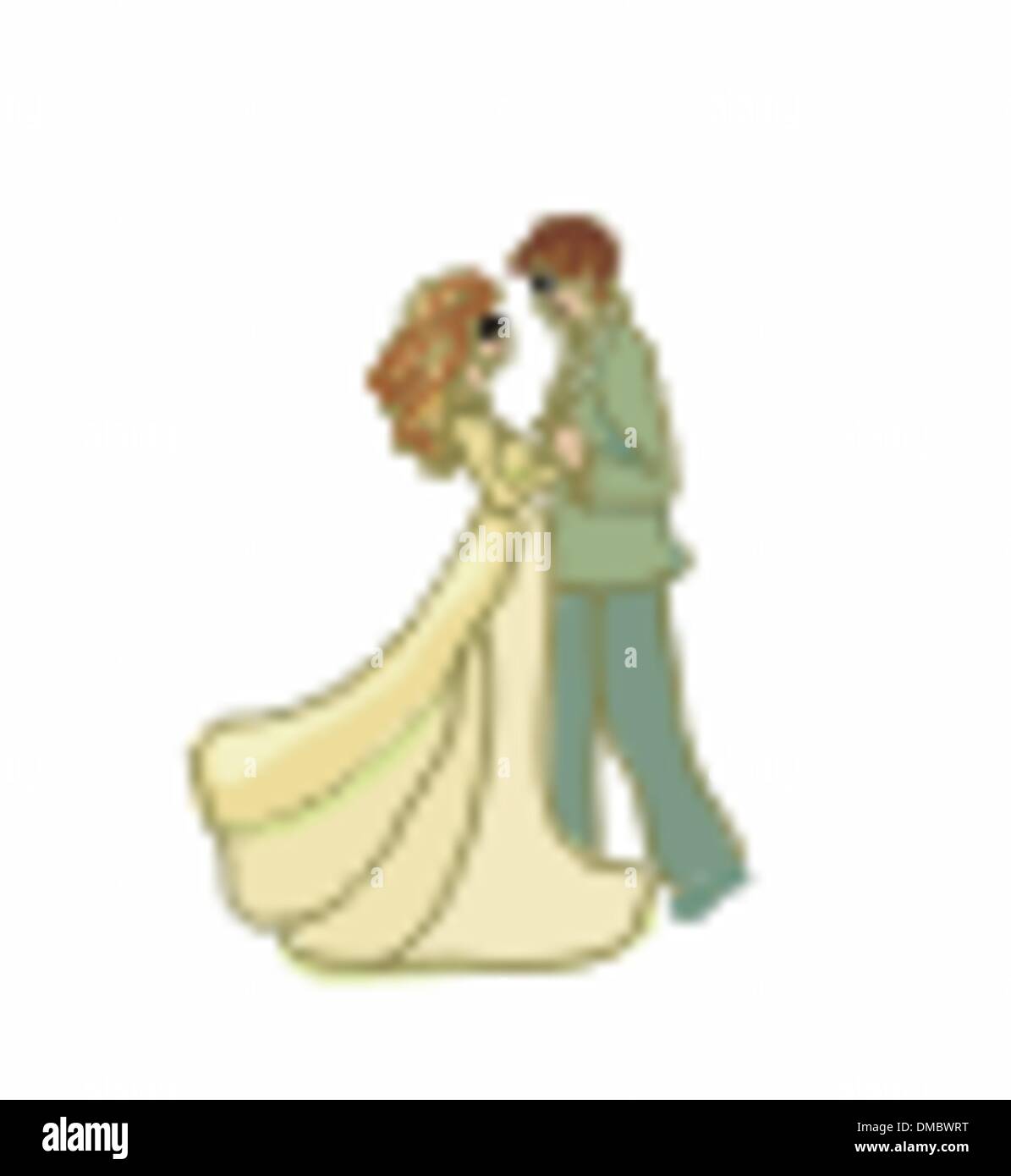 wedding dancing couple Stock Vector