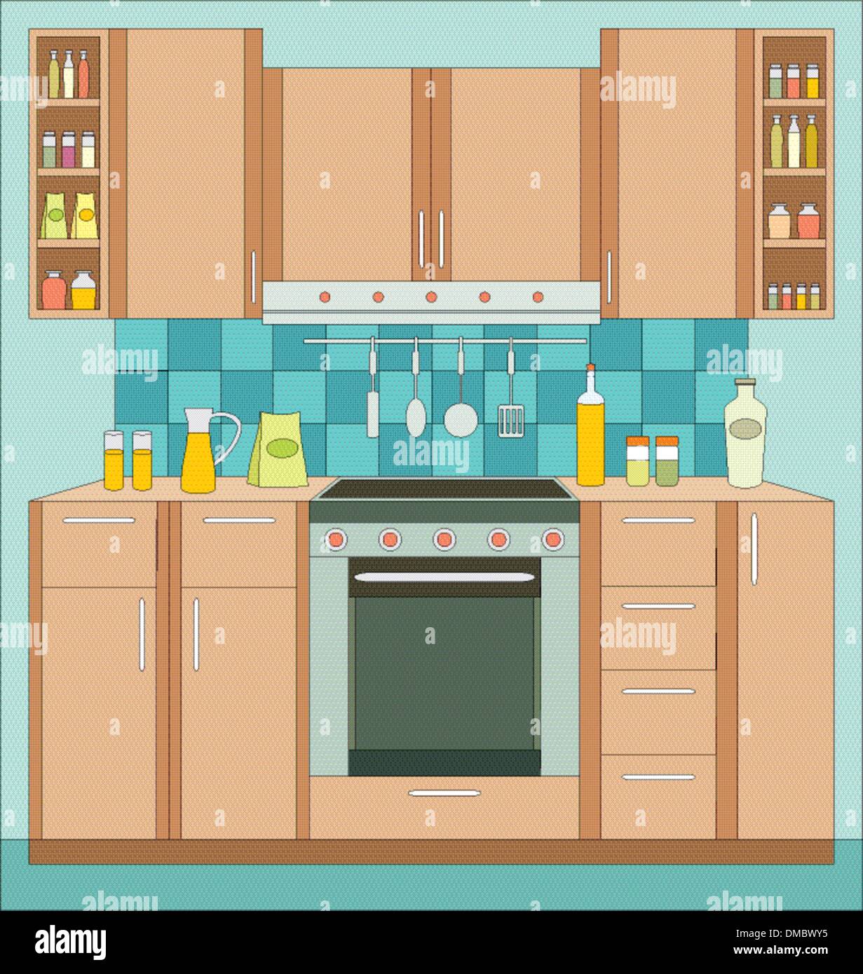 Kitchen furniture. Interior Stock Vector Image & Art Alamy