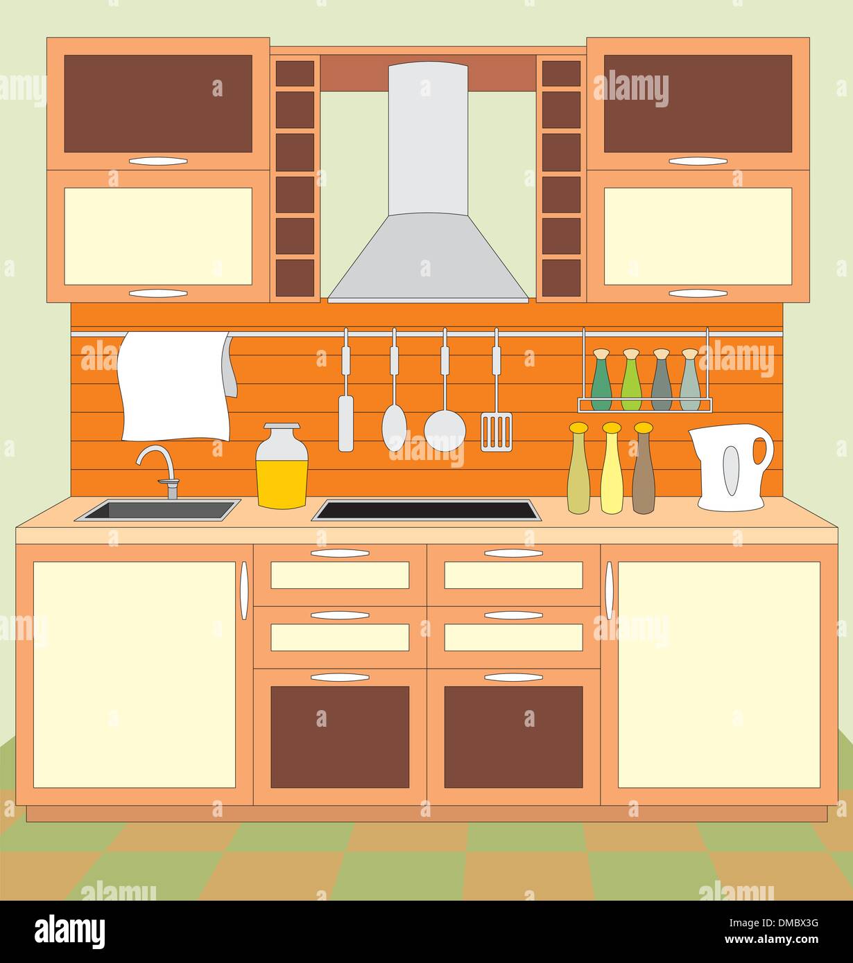 Kitchen furniture. Interior Stock Vector Image & Art Alamy