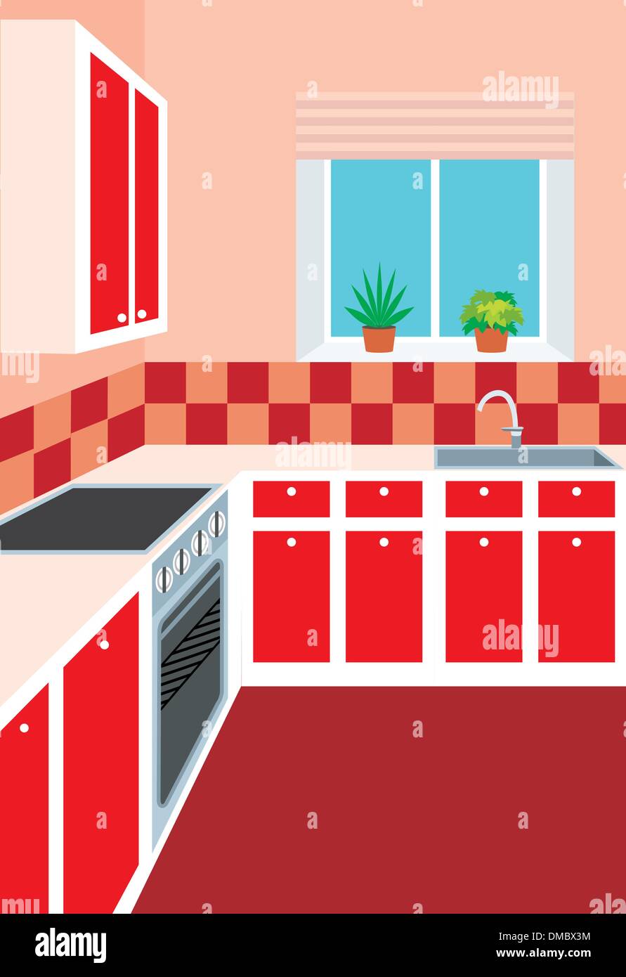 Kitchen furniture. Interior Stock Vector Image & Art Alamy