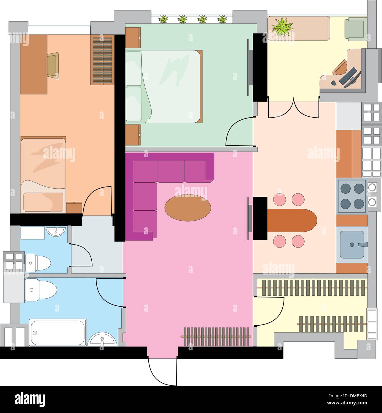Apartment drawing. Stock Vector