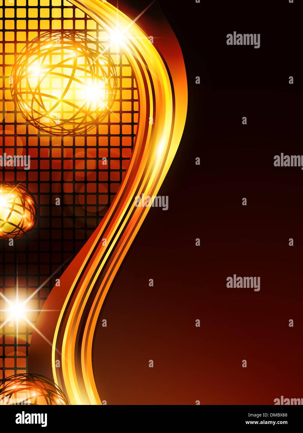 golden mosaic wavy background Stock Vector