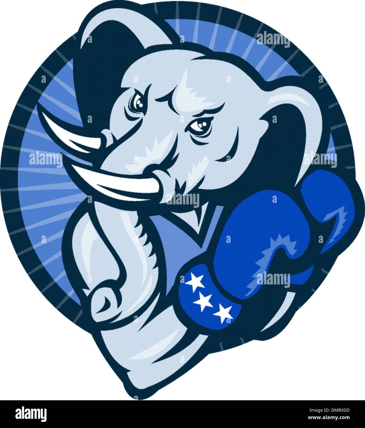 Elephant With Boxing Gloves Democrat Mascot Stock Vector Image & Art ...