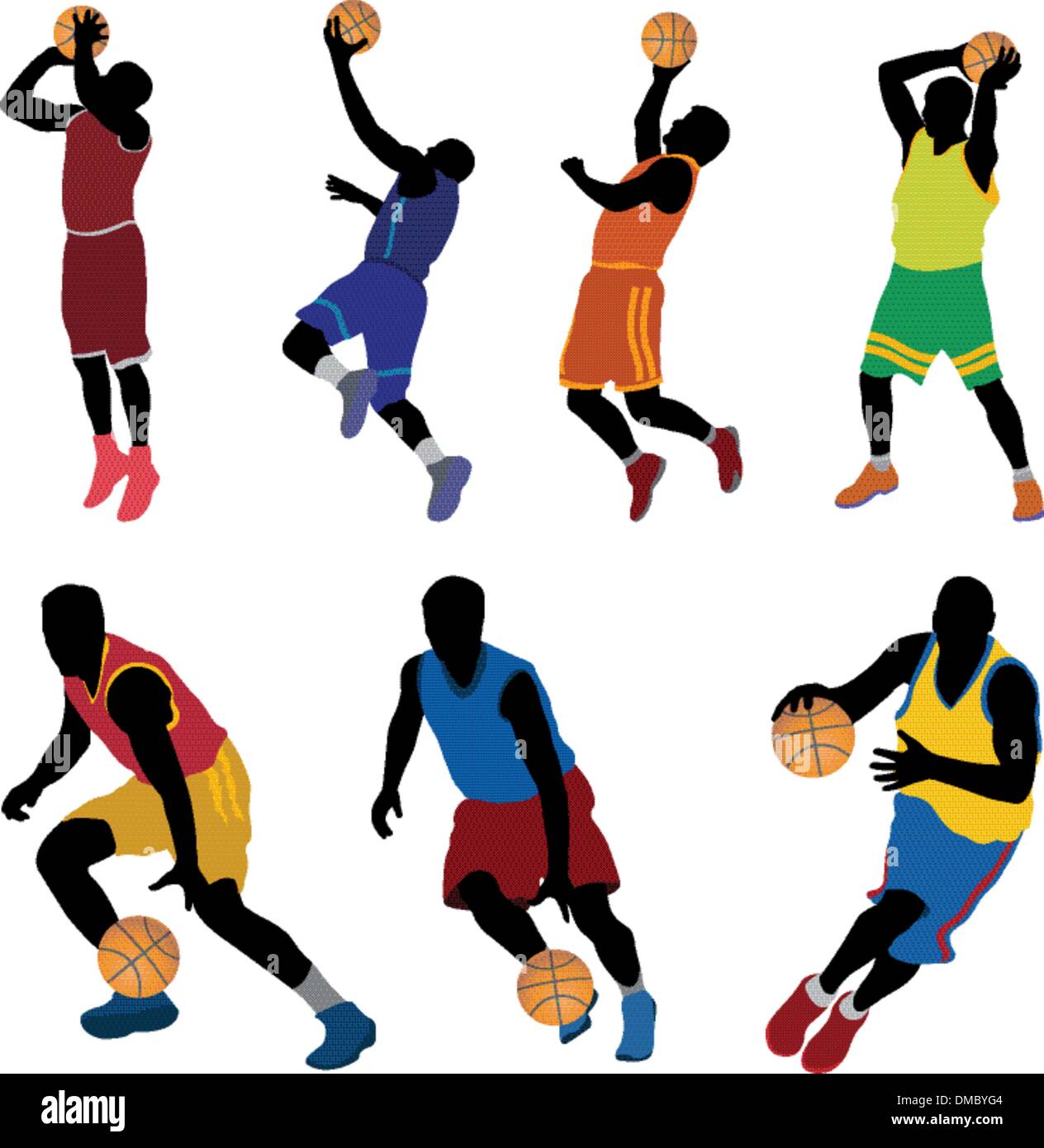 Basketball players Stock Vector Image & Art - Alamy