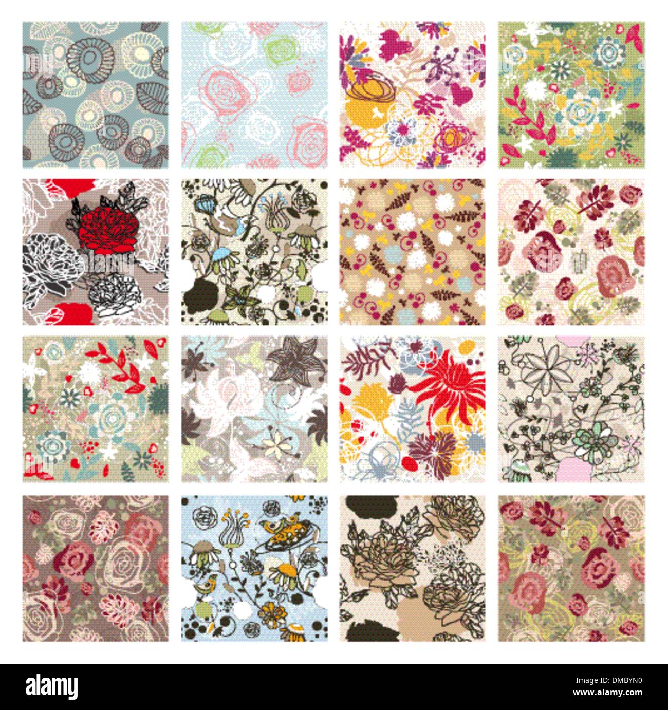 set of seamless floral background Stock Vector Image & Art - Alamy