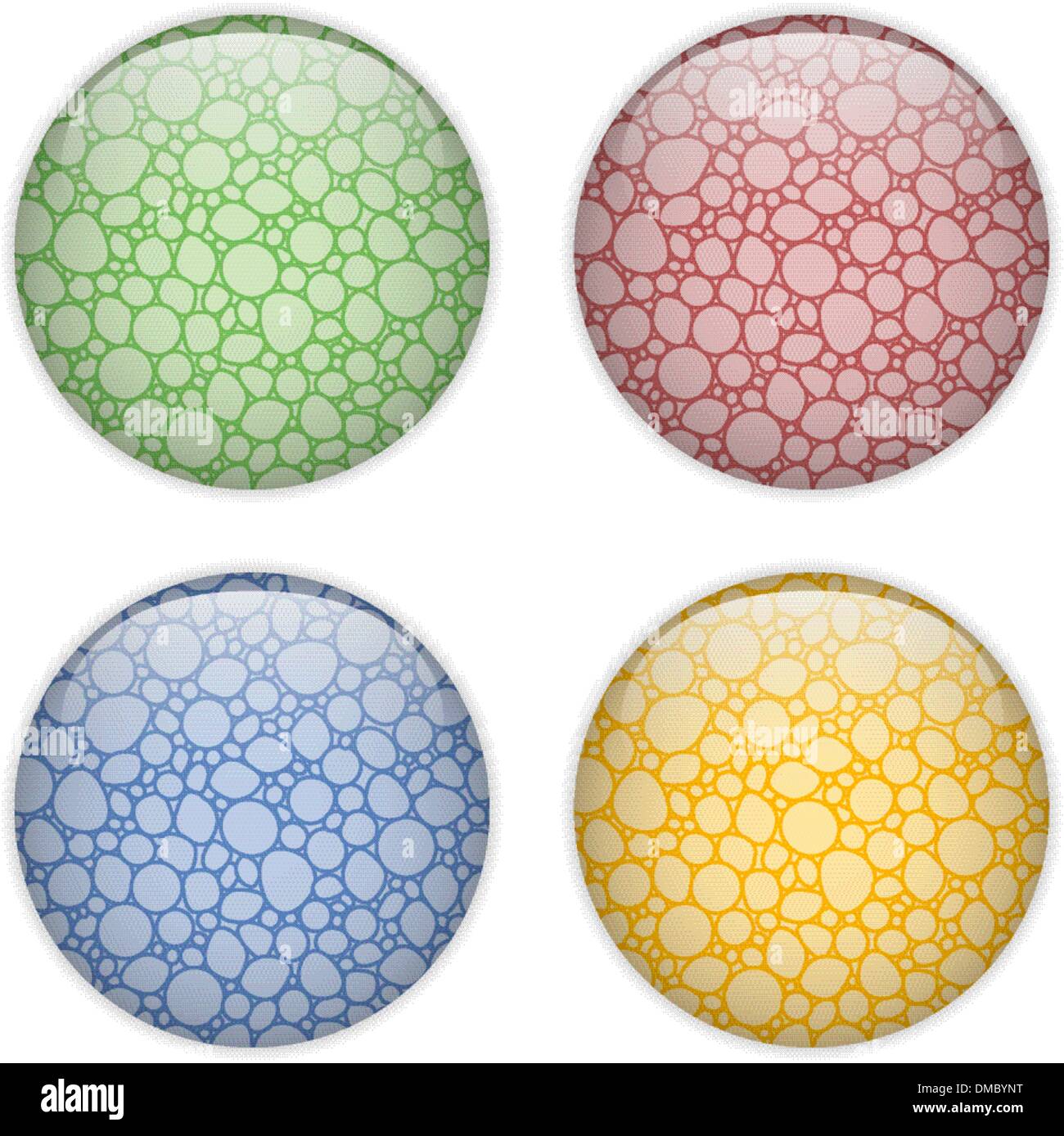 Glass Circle Button Colorful Bubbles Stock Vector