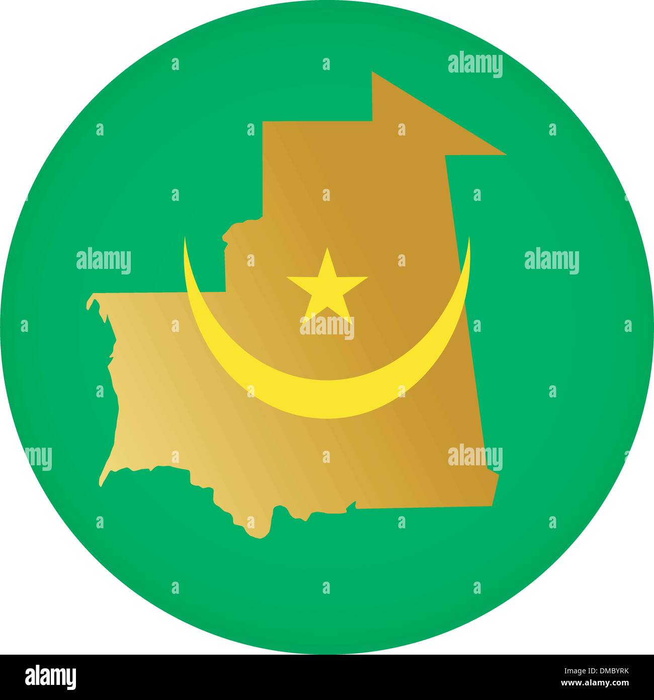 flag button in colours of Mauritania Stock Vector Image & Art - Alamy