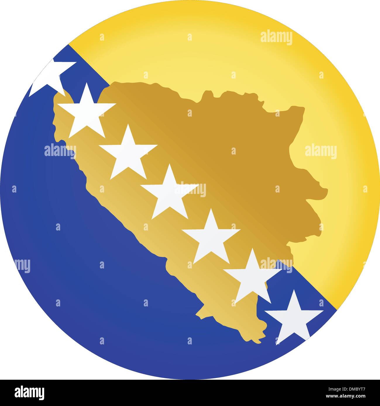 flag button in colours of Bosnia and Herzegovina Stock Vector Image ...