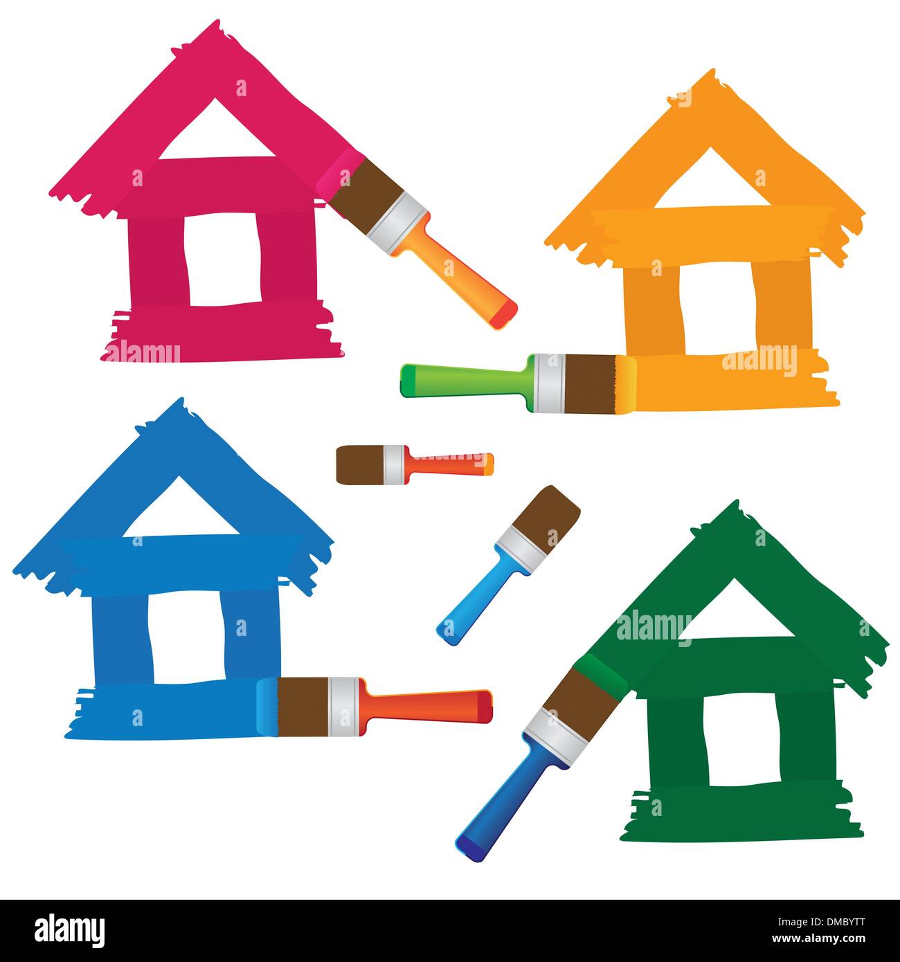 Set of coloured houses Stock Vector Image & Art - Alamy