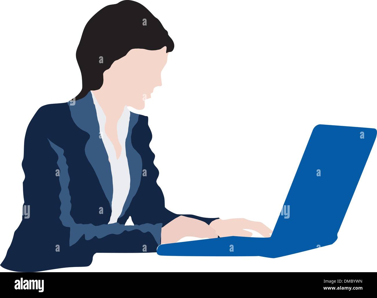 business woman with laptop Stock Vector Image & Art - Alamy