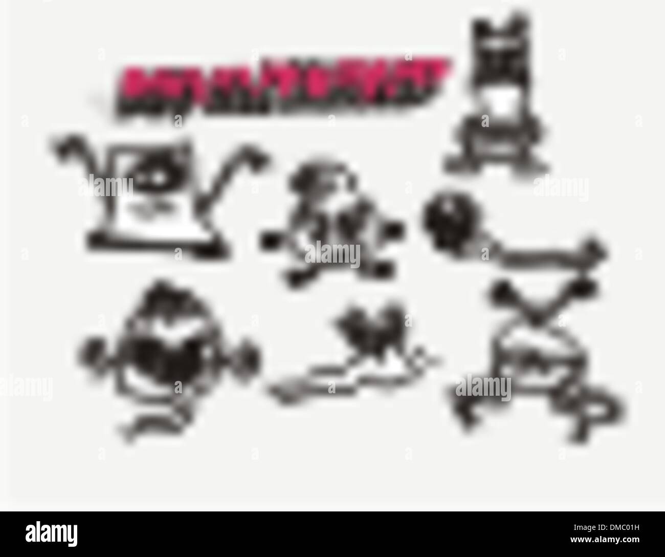 funny monsters characters set. vector illustration Stock Vector