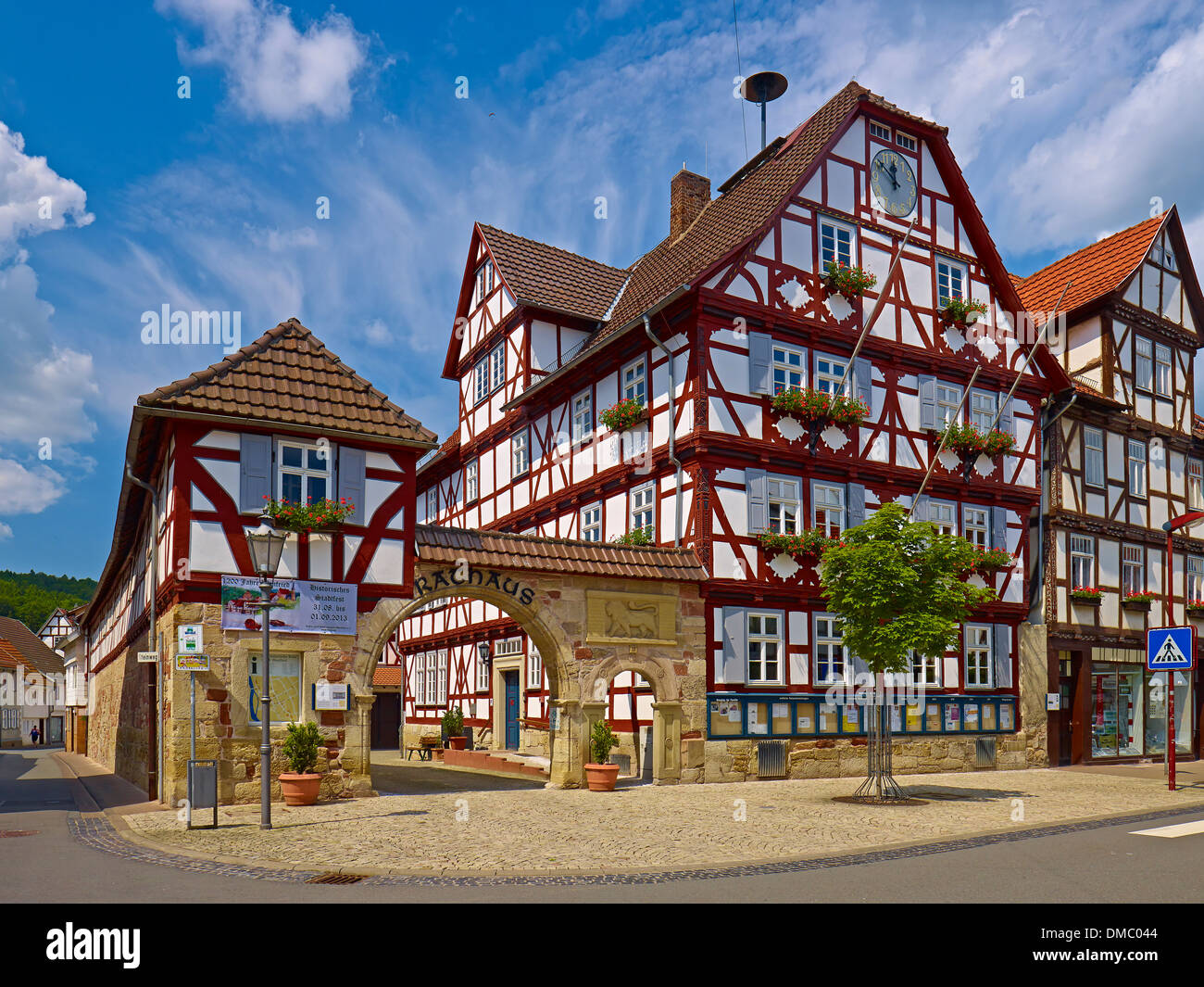 Town Hall in Wanfried, Werra-Meissner district, Hesse, Germany Stock Photo