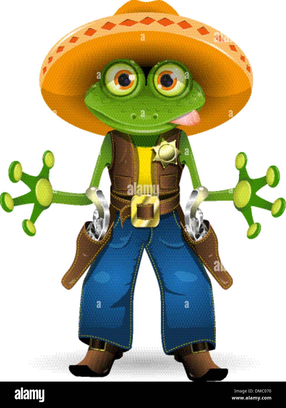 frog sheriff Stock Vector