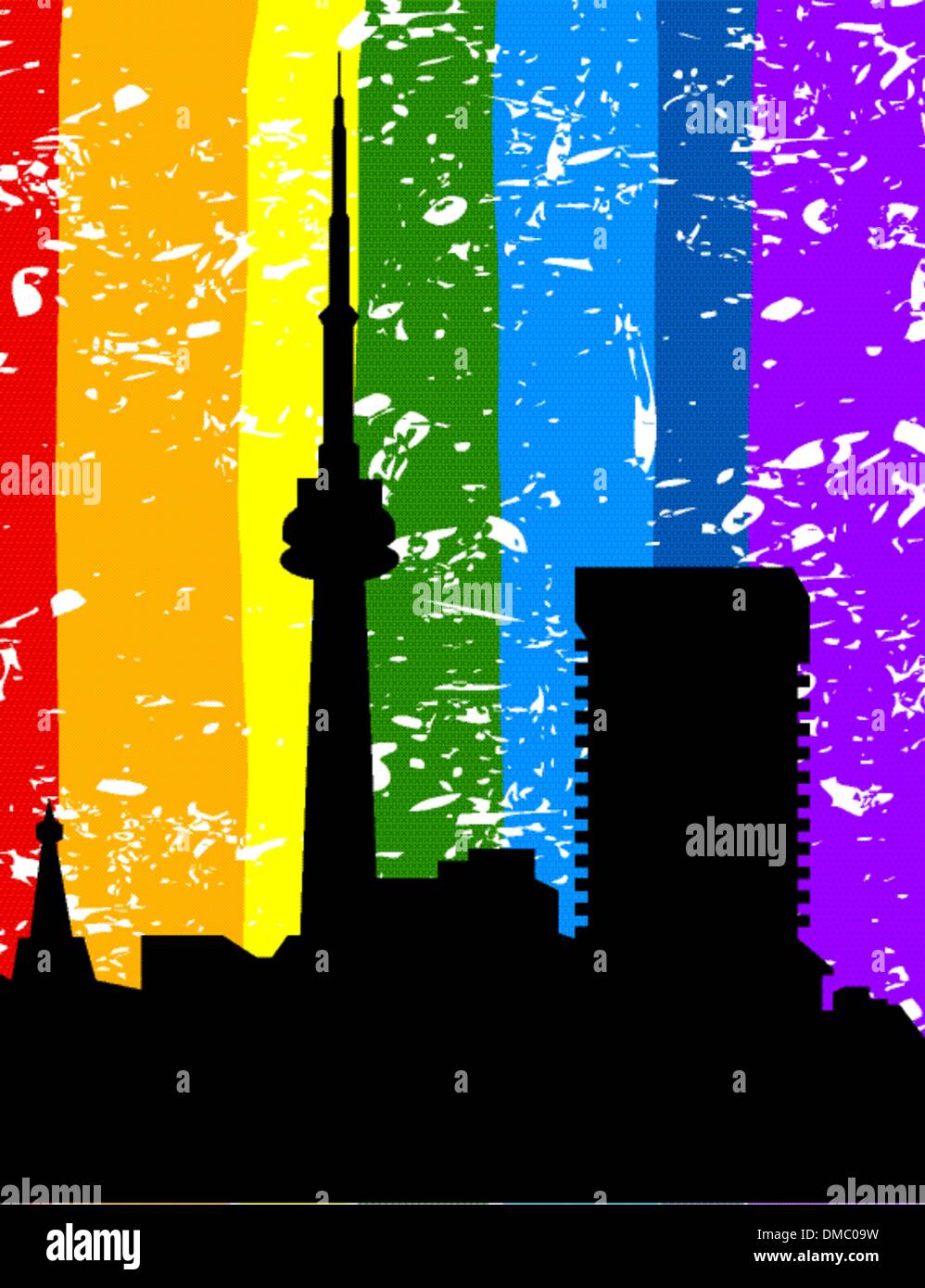 City a rainbow Stock Vector