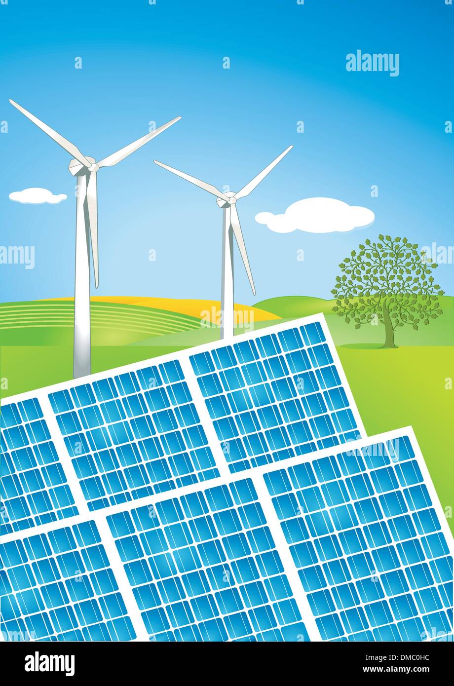 Wind energy installation Stock Vector Images - Alamy