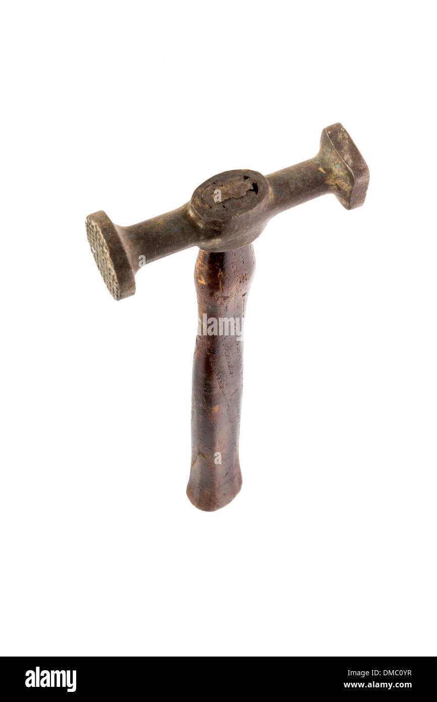 Vintage Hammer isolated on white background Stock Photo