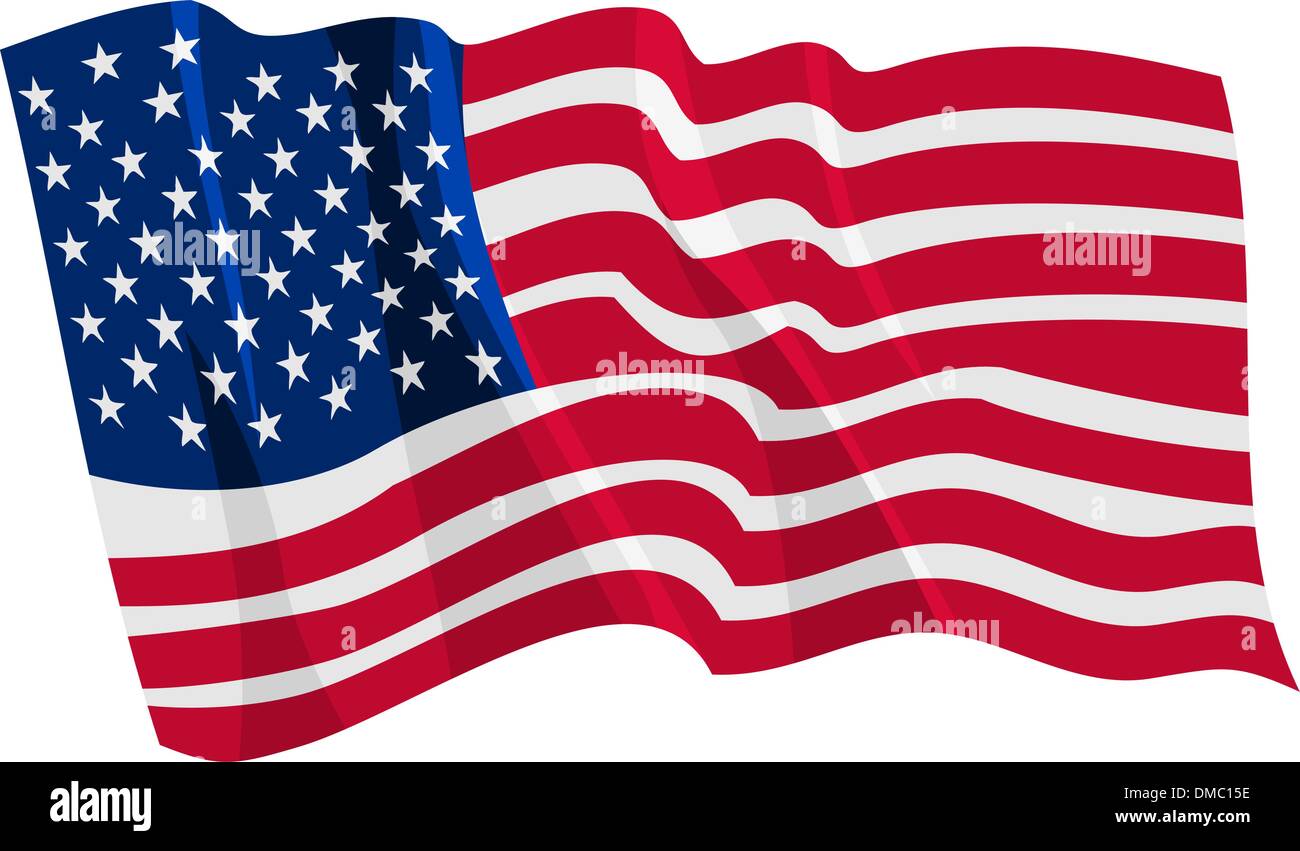Political waving flag of United States Stock Vector
