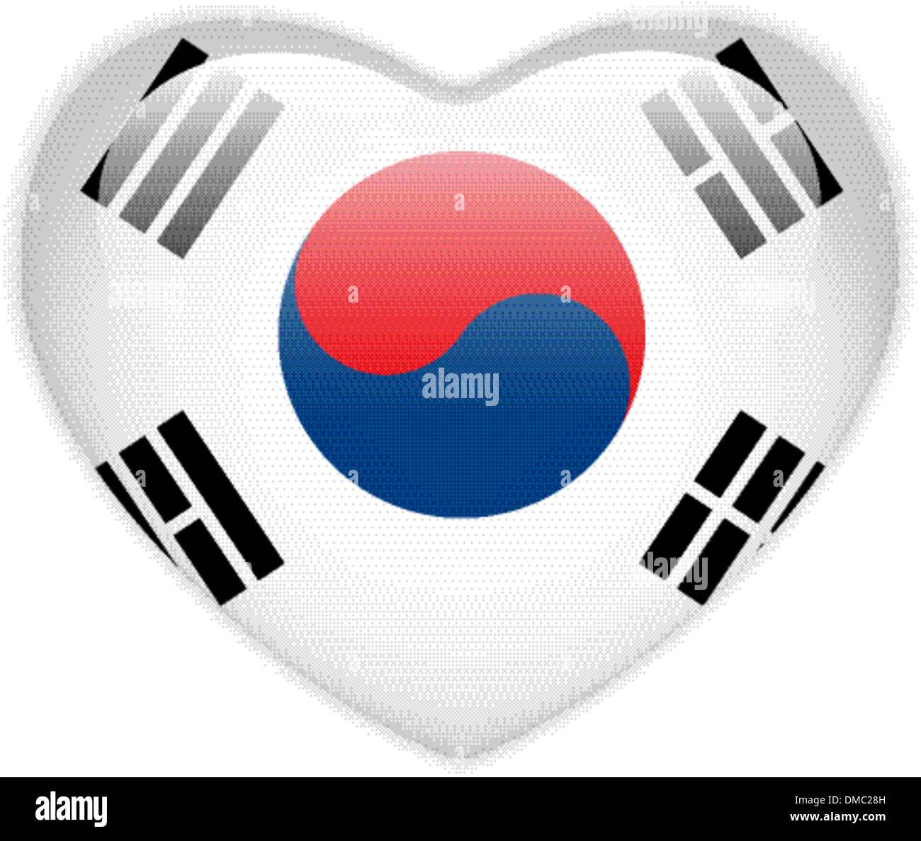 South Korea Flag Heart Glossy Button Stock Vector Image & Art Alamy