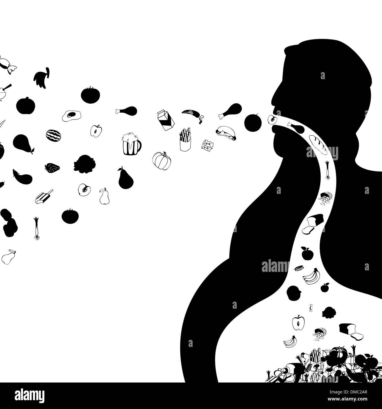 Glutton Stock Vector