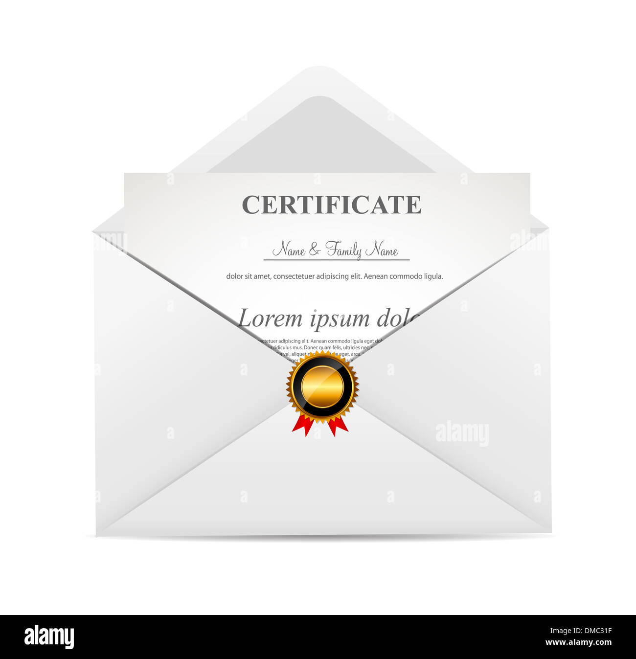 Valentine`s Day Card with Envelope and Heart Vector Illustration Stock ...