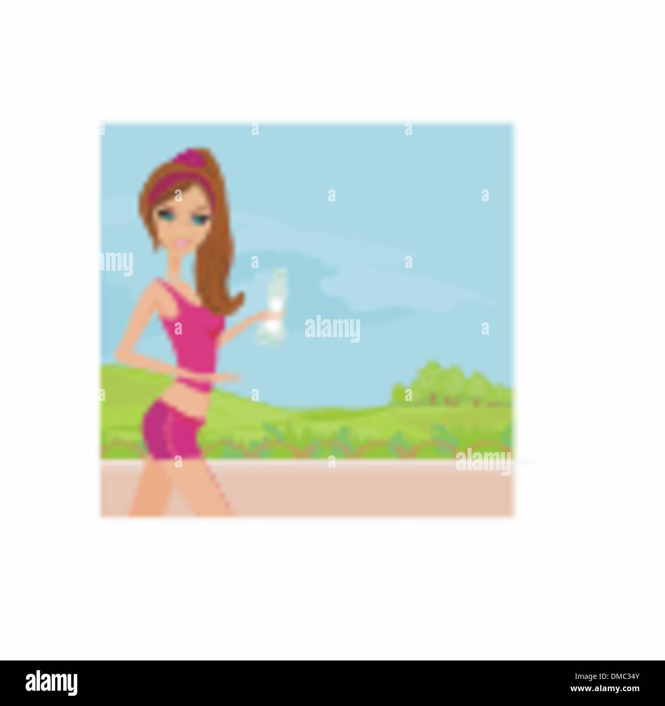 Jogging girl in summer Stock Vector Image & Art - Alamy