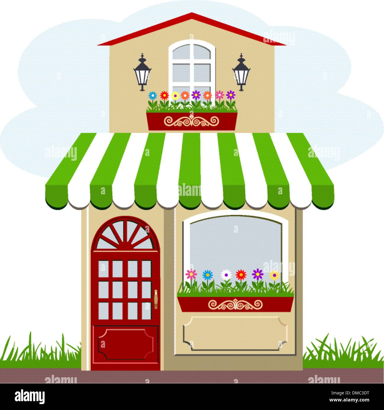 Cute little house and store Stock Vector Image & Art Alamy