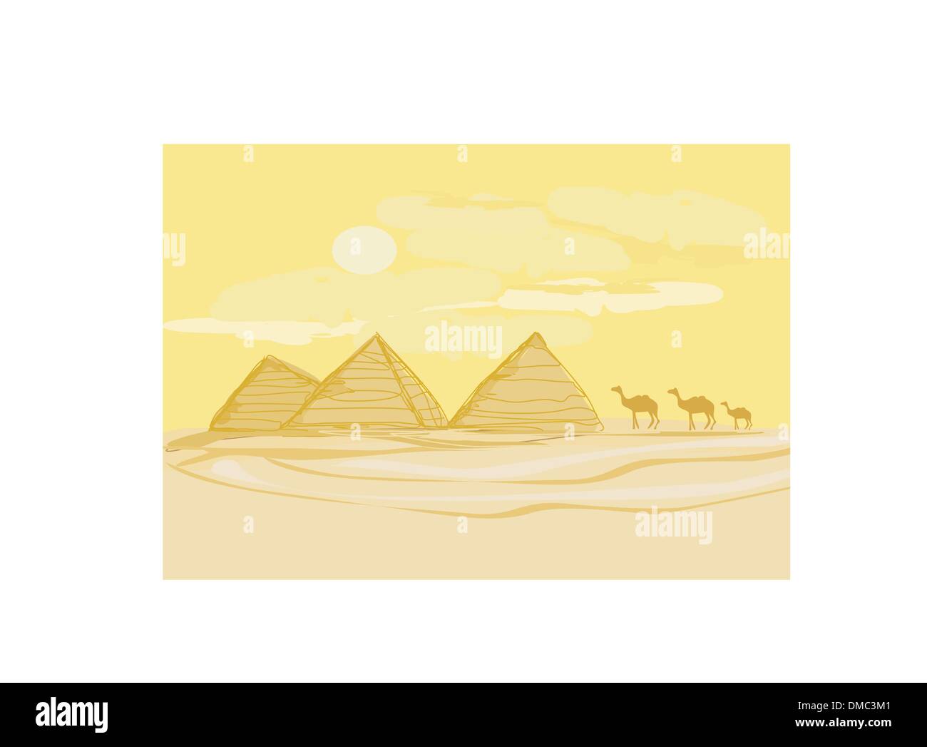 Two of the pyramids of giza Stock Vector Images - Alamy