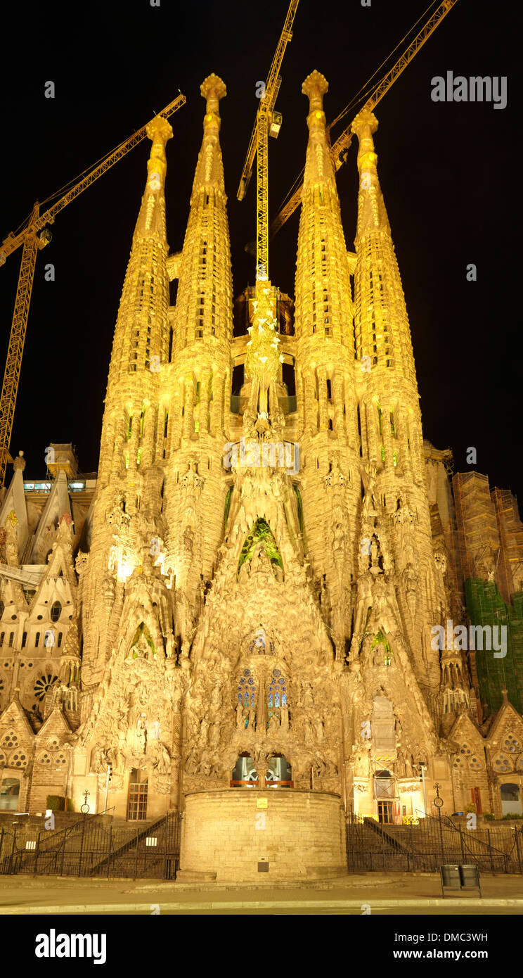 The Nativity façade at the Sagrada Familia Temple by Antoni Gaudi ...
